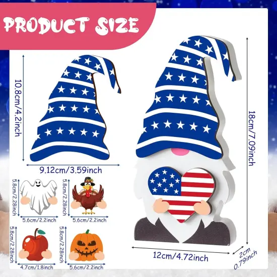 37 Pcs Summer Interchangeable Wooden Gnome Decor {2}