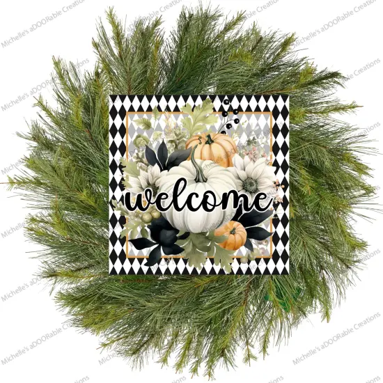 Welcome Fall Foliage Harlequin Sign {2}