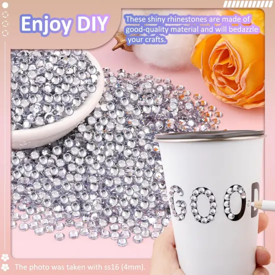 6000Pcs 3mm Flatback Resin Rhinestones with B7000 Glue - Clear {4}