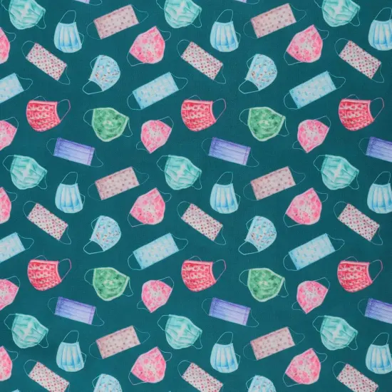 Mook Fabrics Mask Vector Printed PUL Fabric [60 in. Wide] Multi - By The Yard {1}