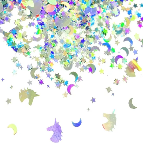 Sparkling Star Foil Confetti - Unicorn Moon Star Table Confetti {3}