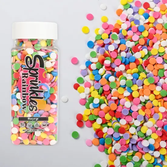 Rainbow Sprinkles for Cake Decorating - Colorful Round {6}