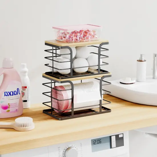 Stackable Storage for Kitchen (2 Pack-l&s Black) 10.63"L x 5.51"W {2}