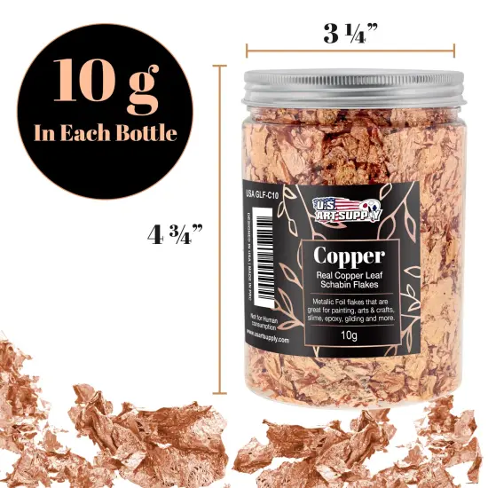 Metallic Foil Schabin Gilding Flakes, Imitation Copper 10 Gram Bottle - Metal Leaf Foil Flakes for Resin, Nails, Crafts, Painting, Jewelry, Slime, Arts and Crafts {3}