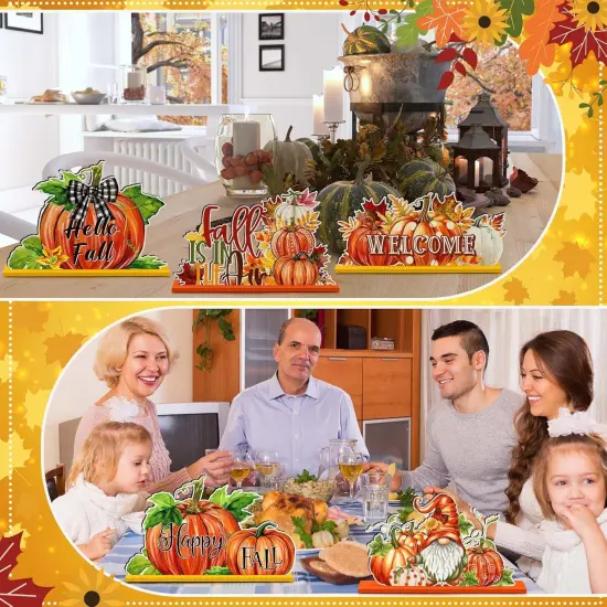 6Pcs Fall Wooden Sign Tabletop Decorations {5}