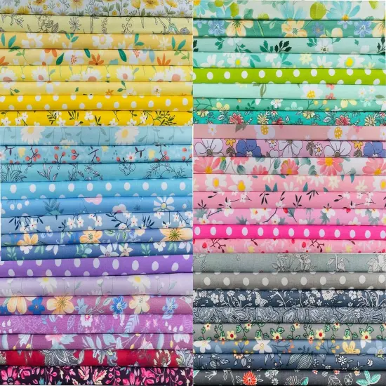 25pcs 8" x 8" Cotton Quilting Fabric Squares Fat Quarter Bundles Fabric {1}