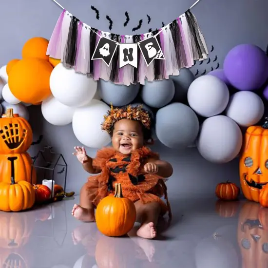 Halloween High Chair Banner - Spooky Baby First Birthday Decorations {5}