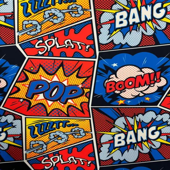 1 Yard Comic Book Print Spandex Fabric, Four Way Stretch for Costumes and Activewear 58"/60" Width {2}