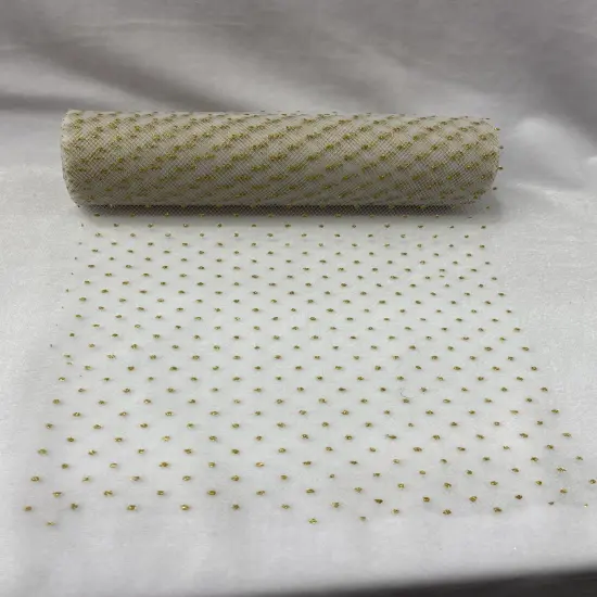 25 Yard Silver or Gold Sparkling Glitter Tulle Ribbon Roll for Wedding Party Decoration 6 inch Width {2}