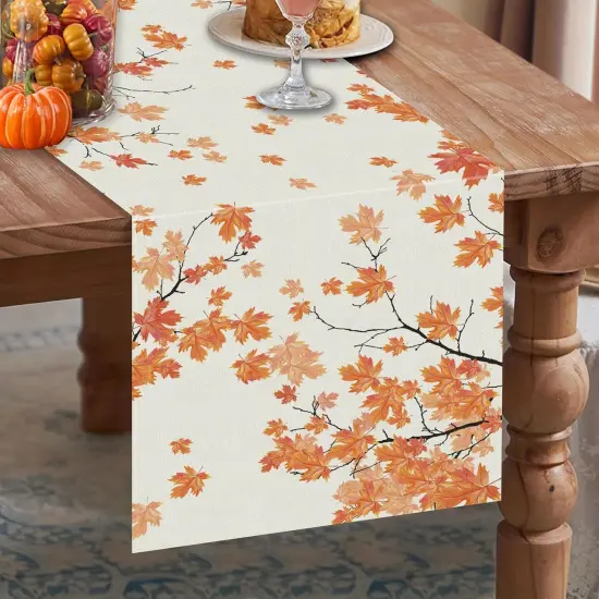 Fall Table Runner Maple Leaf {2}