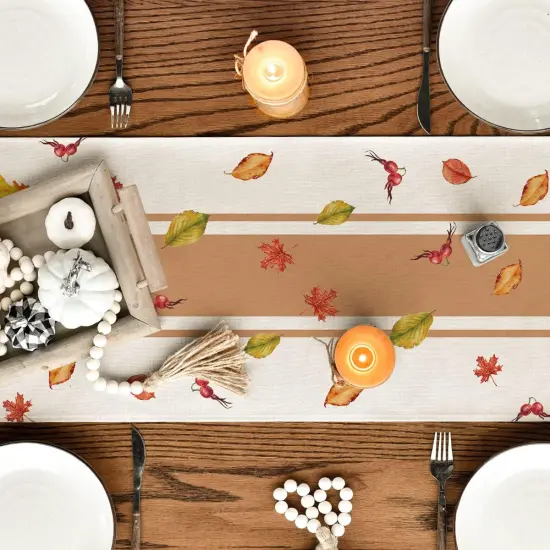 Thankful Fall Pumpkin Leaves - Table Runner {4}