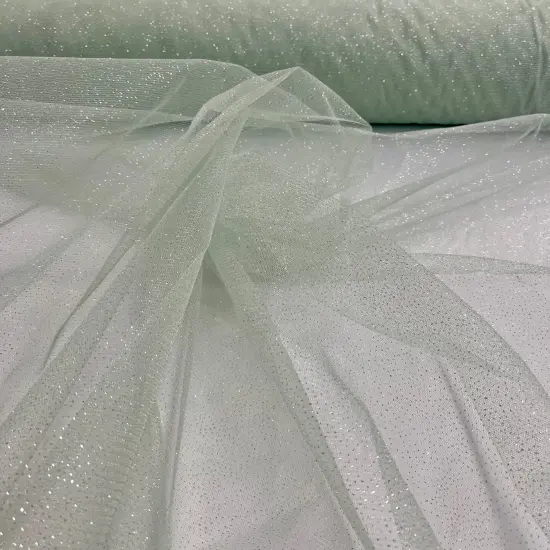 1 Yard Glitter Mesh Fabric 60" Width, 100% Polyester Sheer Sparkle for Dresses & Decor Sky Blue {3}