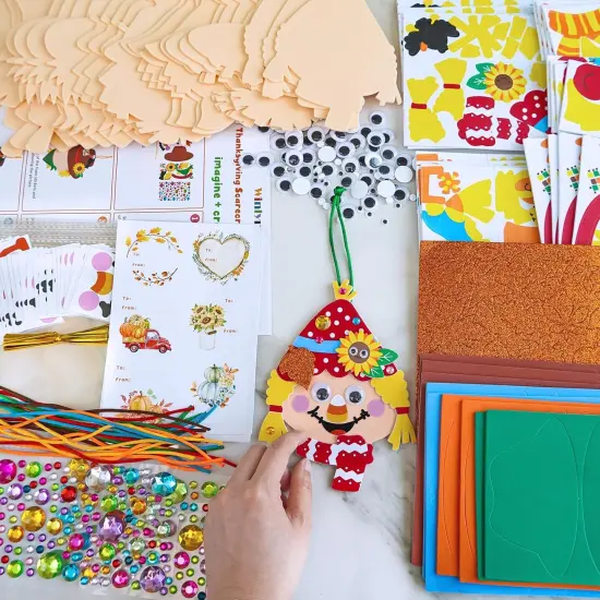 24 Sets Fall Craft Kits Autumn Scarecrow Crafts {3}