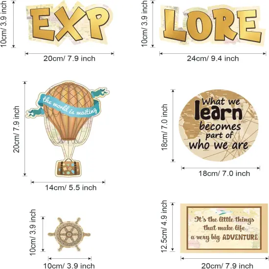 27 Pieces Travel Cutouts Bulletin Board Set {2}