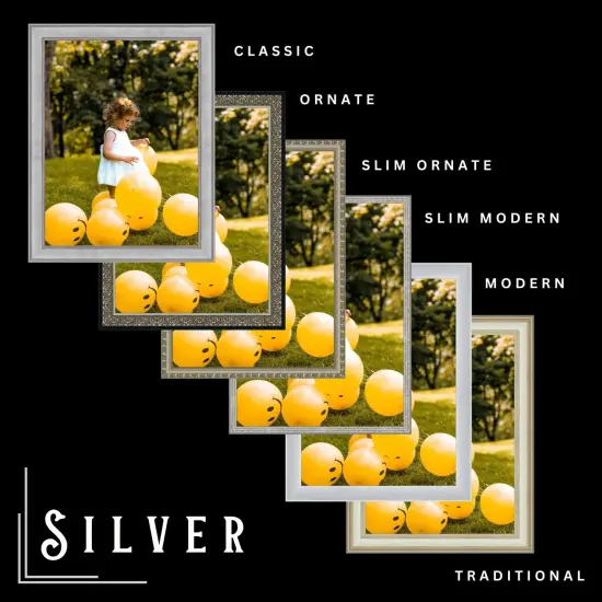 Silver 12x17 Picture Frame Modern Ornate Traditional Antique {6}