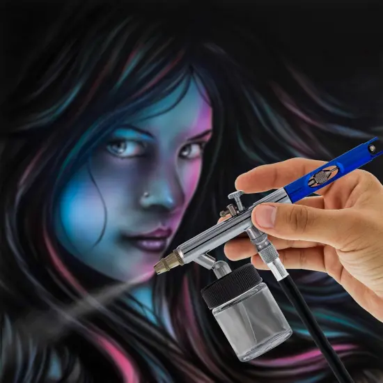 Master Performance S58 Multi-Purpose Precision Dual-Action Siphon Feed Airbrush, 0.35 mm Tip, 3/4 oz Bottle, 1/6 oz Color Cup, Cutaway Handle {6}