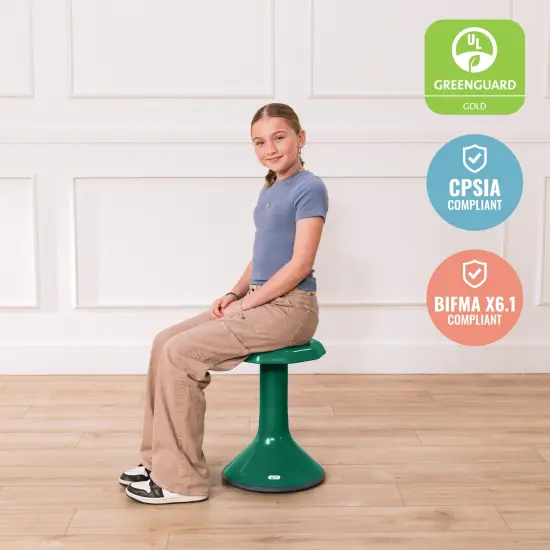 ACE Active Core Engagement Wobble Stool, Portable Flexible Seating, 18in Seat Height Green {5}