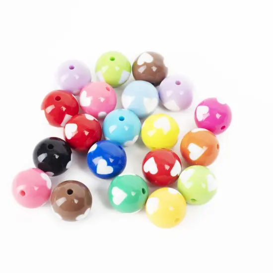CousinDIY Bubblegum Bead 20mm 20/Pkg-Bright Hearts {3}