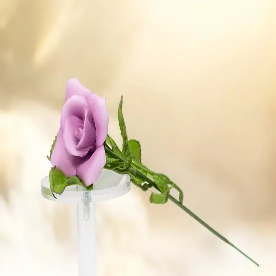 Ceramic Purple Rose Flower - Set of 2, Wedding Decor, Romantic Decor, Gift for Her, Gift for Mom {1}