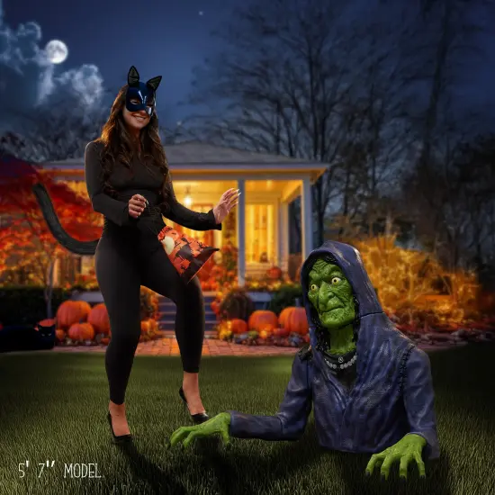 BOO BOX 36" Halloween Groundbreaking Decoration - Scary Outdoor Halloween Decor for Porch or Yard Green {2}