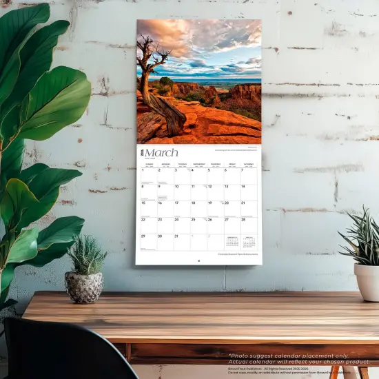 Colorado National Parks & Monuments | 2026 12 x 24 Inch (Hanging) Monthly Square Wall Calendar | Plastic-Free {5}