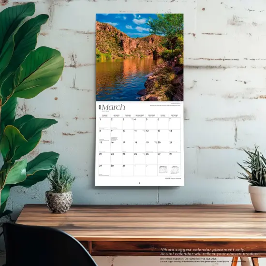Arizona Wild & Scenic | 2026 12 x 24 Inch (Hanging) Monthly Square Wall Calendar | Plastic-Free {5}