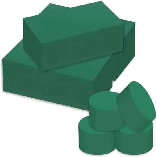 7 Pack Floral Foam Blocks, Round Foam & Block Foam Set, Green Wet & Dry Flower Foam for Fresh & Artificial Flower Arrangement, Florist Supplies for DIYs, Arts, Crafts & Weddings {1}