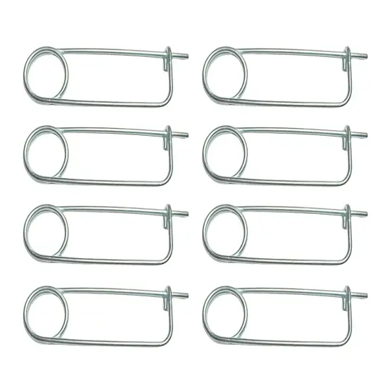 8PCS Steel Brooch Shape Cotter Safety Pin Spring Pin, Quick Lock Brooch Locking Fastener for Farm Lawn Garden Hook (0.13 in X 3.15 in) {1}
