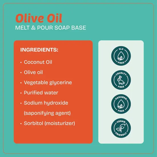 Olive Oil & Goat Milk Melt and Pour Soap Base Kit with Free 50+10 Exclusive Soap Recipes E-Book - Vegan, SLS-Free, Cruelty-Free Soap Making Supplies for DIY &ndash; Premium Quality, 100% Natural {5}