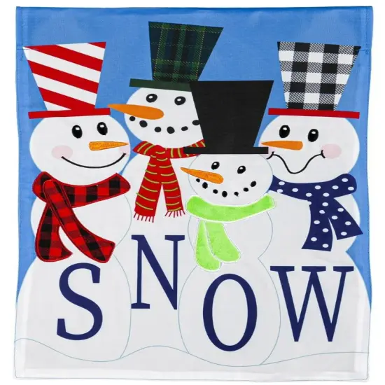 Snow Friends Winter Garden Flag 2 Sided Applique {1}