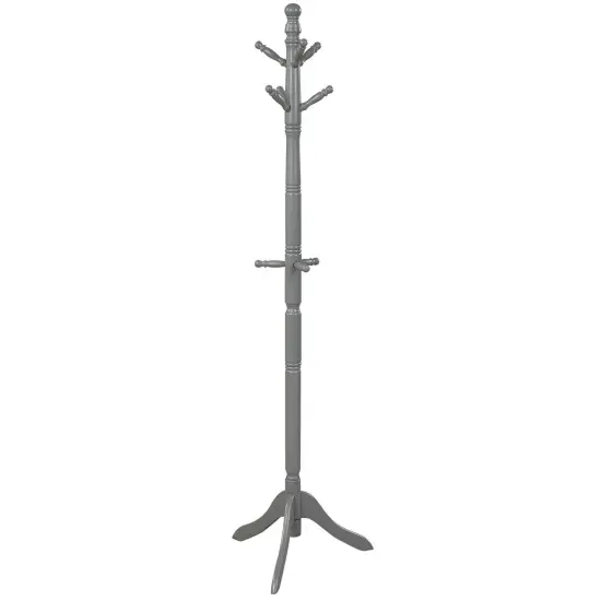 Adjustable Height Free Standing Wooden Coat Rack Tree Perfect for Any Room Black {7}