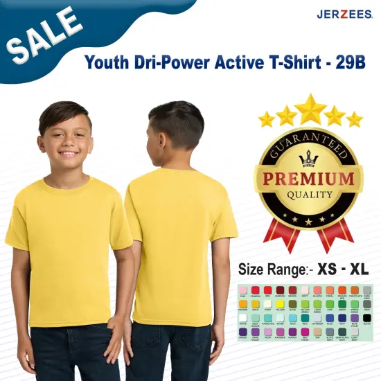 Jerzees&reg; Youth Dri-Power Active T-Shirt CHARCOAL GREY {2}