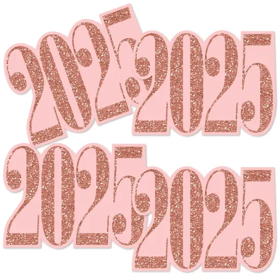 Big Dot of Happiness Rose Gold Grad - 2025 Decorations DIY Graduation Party Essentials - Set of 20 {3}