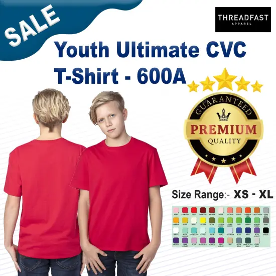 Threadfast Apparel&reg; Youth Ultimate CVC T-Shirt ROYAL {2}