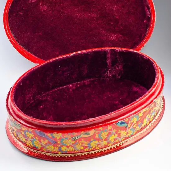 Oriental Flowers Wooden Jewelry Box {5}