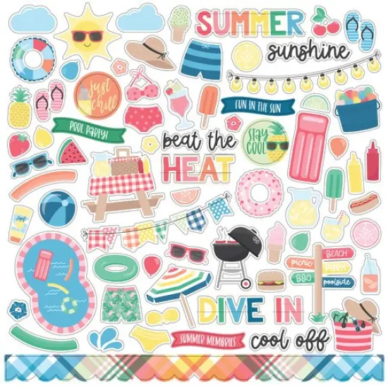 Echo Park Sun kissed 12 x 12 Element Stickers {1}