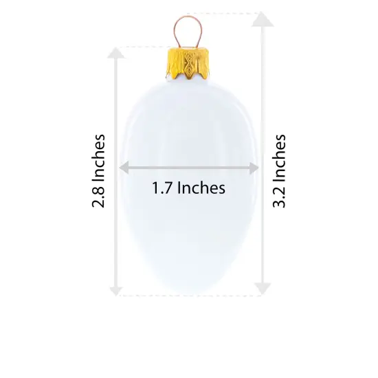 Red and Gold Swirl Design Mini Glass Egg Ornament 2.9 Inches {6}