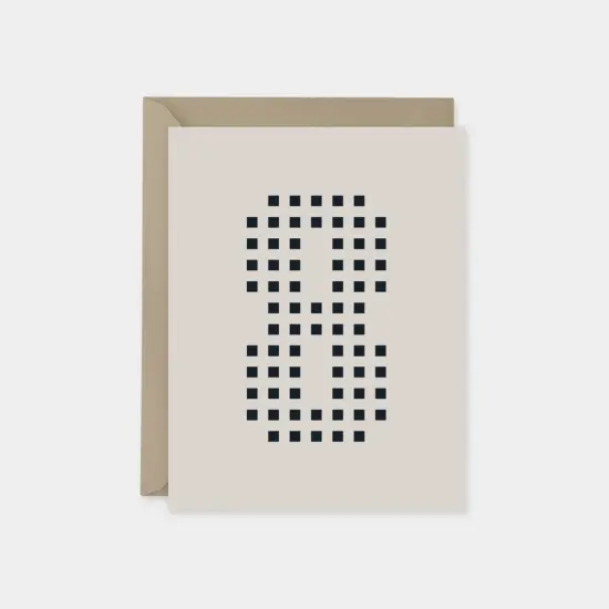 Age 8 Dotted Number Square Birthday Card {1}