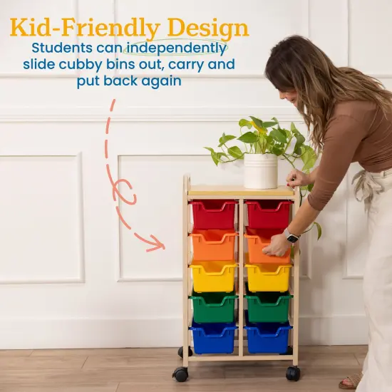 Mobile Organizer with 10 Storage Bins, Storage Cart {4}
