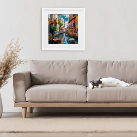 Stupell Industries Venetian Summer Canal Framed Print Under Glass, design by LSR Creative Studio {2}