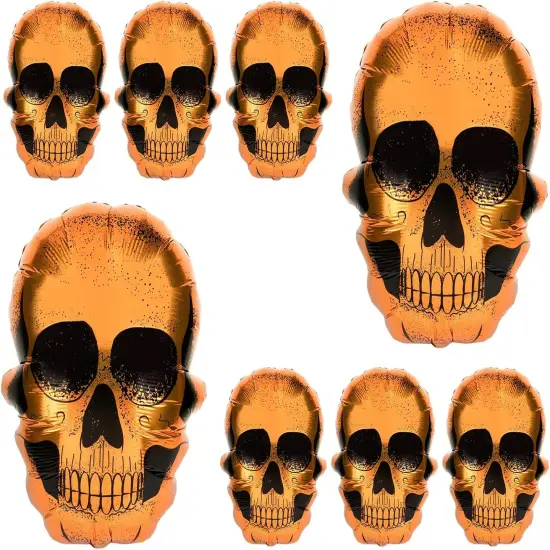8 Pieces Halloween Skull Foil Balloons - 23.6 Inch {1}