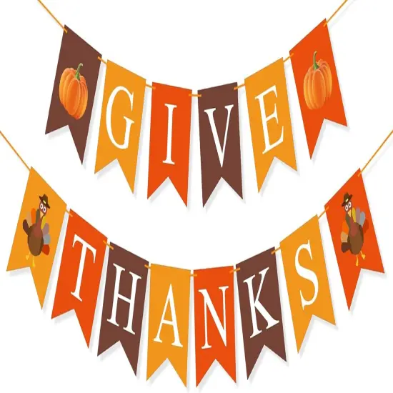 Give Thanks Banner (Multicolor) {1}