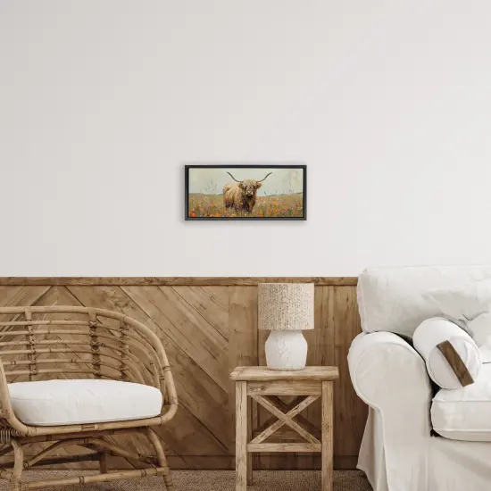 Stupell Industries Longhorn And Wildflowers Floating Frame, design by Petal Prints Design {2}