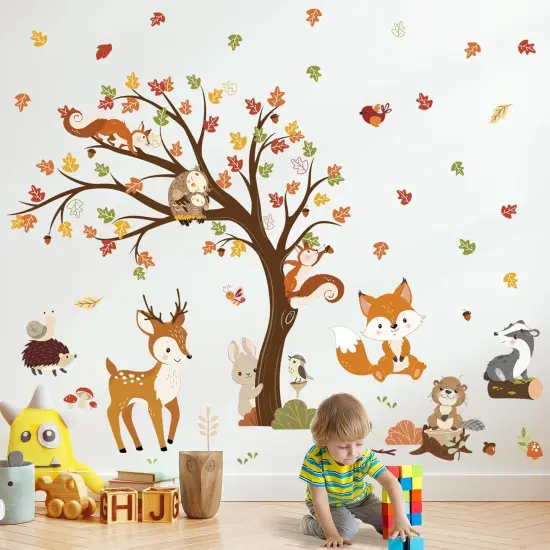 Woodland Animals Tree Wall Decals Stickers {2}
