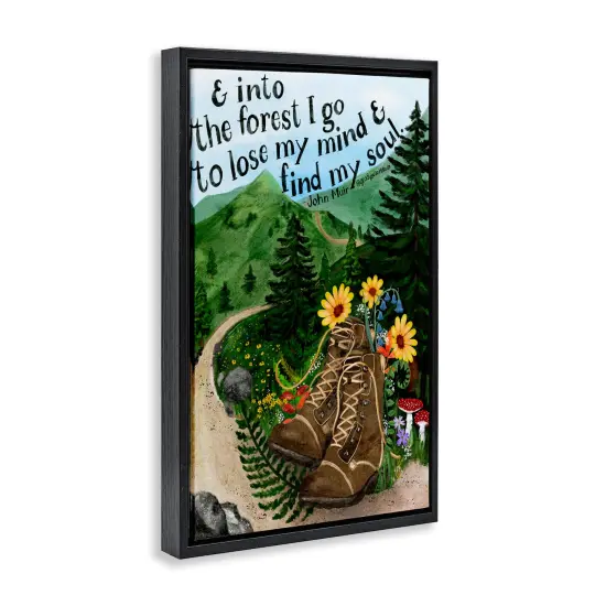 Stupell Industries Into The Forest I Go Quote Floating Frame, design by Glad You're Here Co. {3}