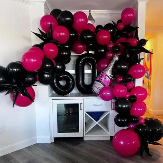 27/22 Inch Foil Star Explosion Balloons(Purple Black) {5}