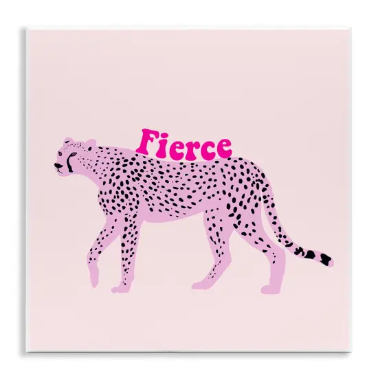Stupell Industries Fierce Cheetah on Pink Wall Plaque, design by Ashley Singleton {1}