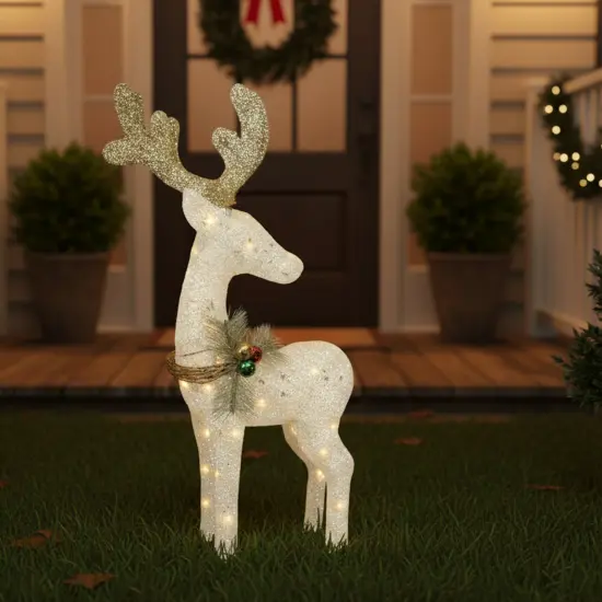 Northlight Lighted Reindeer Outdoor Christmas Decoration - 37.5" - Clear Lights White {3}