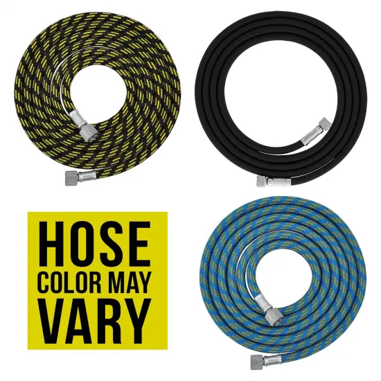 Premium 25 Foot Nylon Braided Airbrush Hose - 1/8" BSP Air Brush Adapter Fitting Connectors on Both Ends (Hose color may vary) {6}