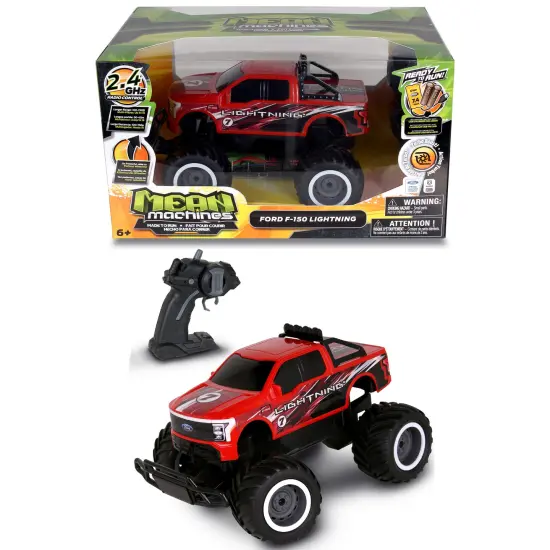 Mean Machines: RTR RC - Ford F150 Lightning - Red - 2.4 Ghz High Performance for Donuts & Wheelies, Turbo Boost, Ready-To-Run Radio Controlled Vehicle {7}